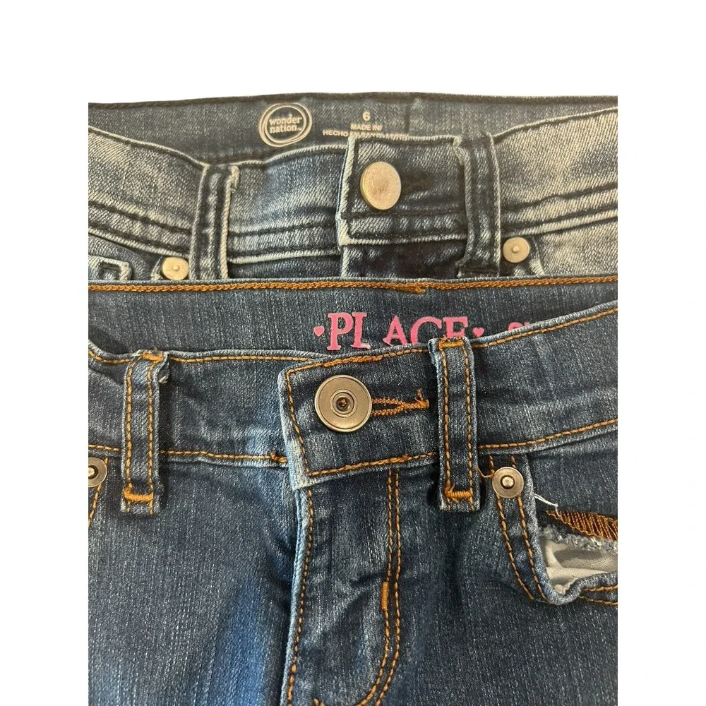 Lot Of Jeans Size 6 Children's‎ Place And Wonder Nation distressed Girls Denim